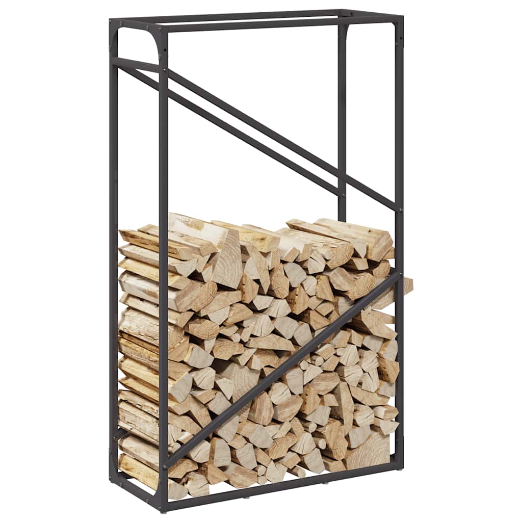 Suporte para lenha 60x25x100 cm aço laminado a frio preto