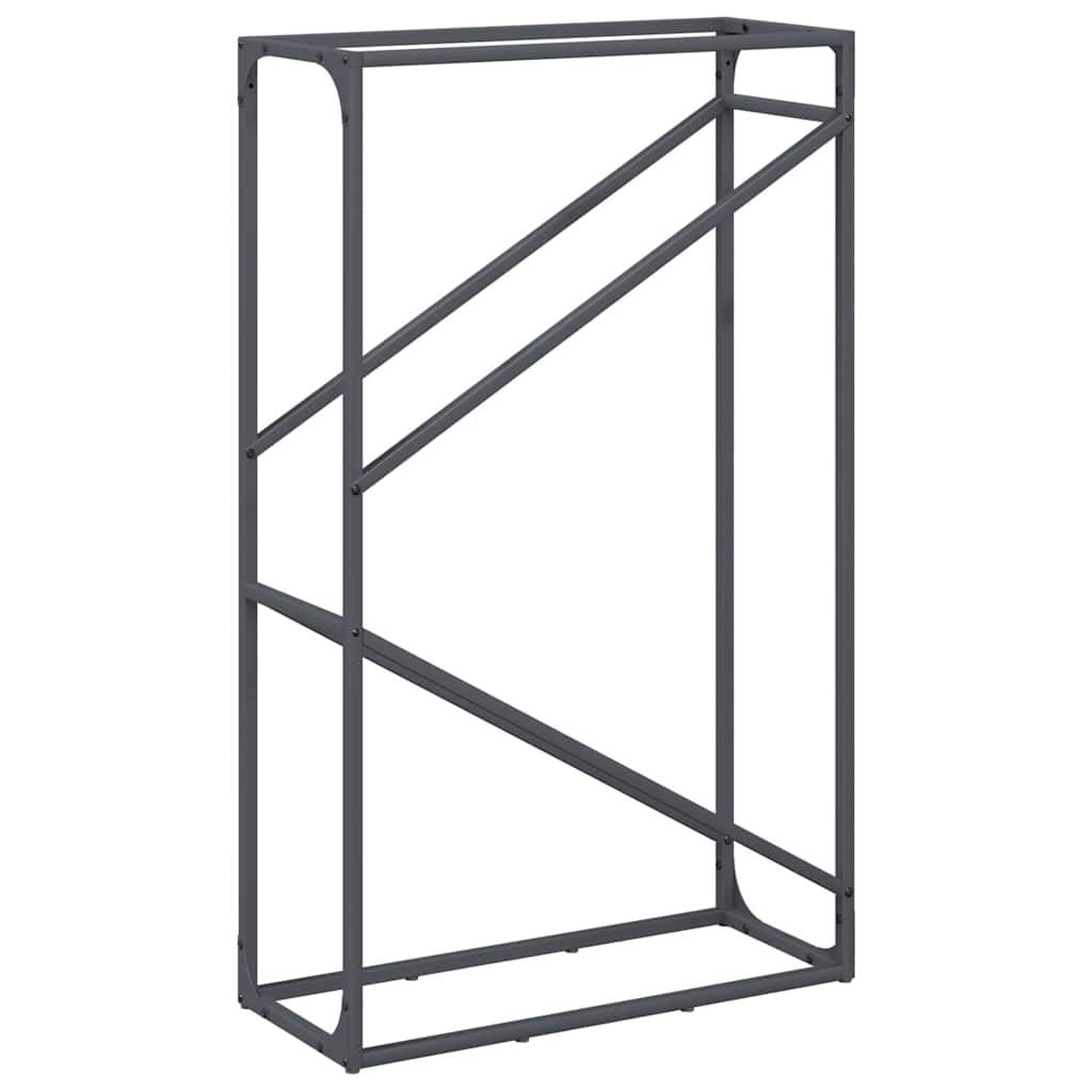Suporte para lenha 60x25x100 cm aço laminado a frio antracite