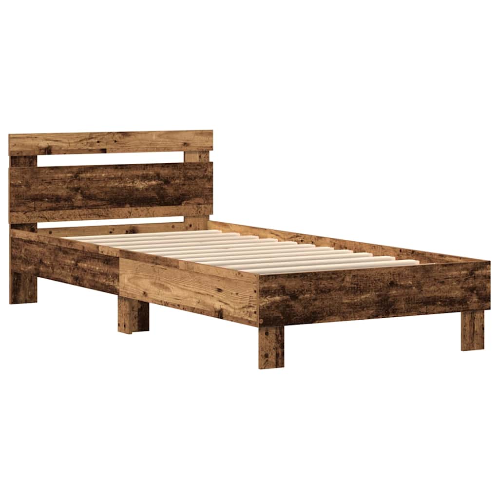 Estrutura da Cama com cabeceira Madeira antiga 100 x 200 cm
