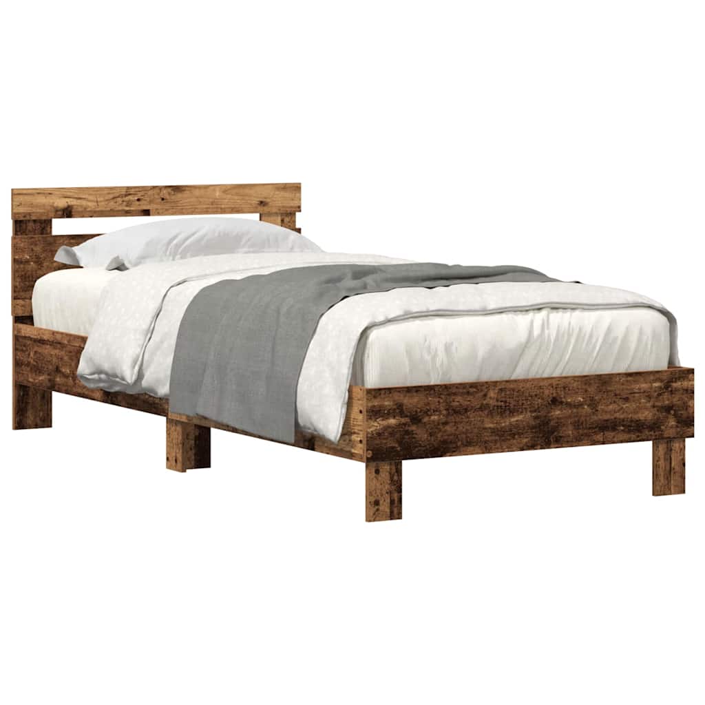 Estrutura da Cama com cabeceira Madeira antiga 100 x 200 cm