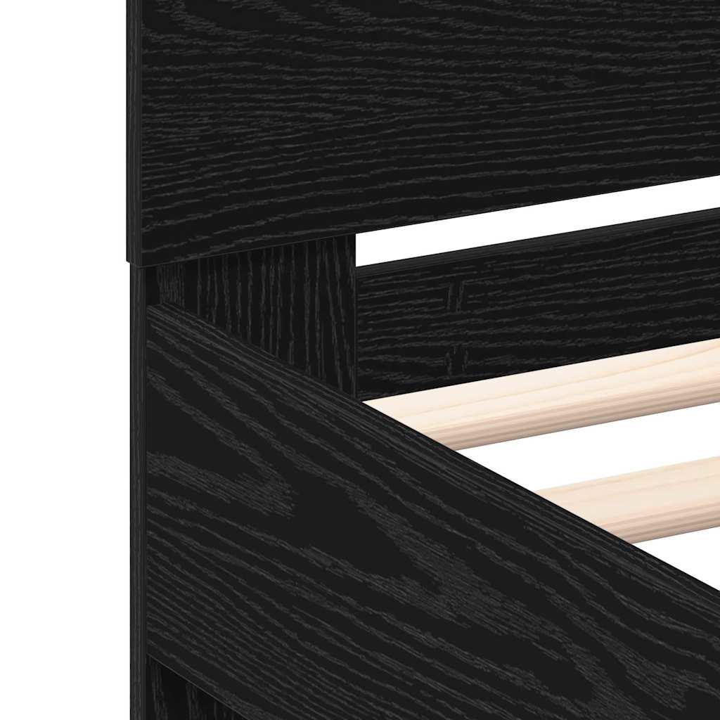 Estrutura da Cama com cabeceira Carvalho preto 100 x 200 cm