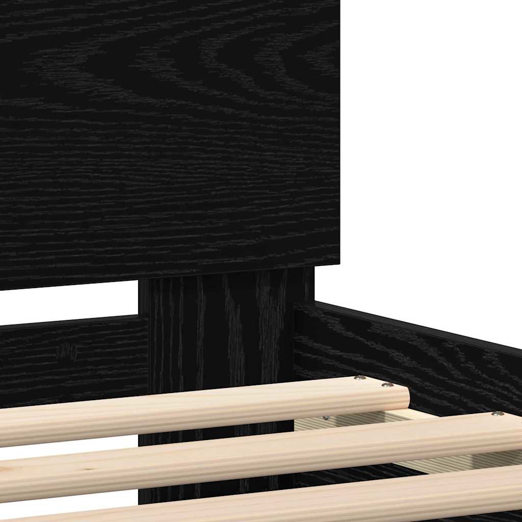 Estrutura da Cama com cabeceira Carvalho preto 100 x 200 cm