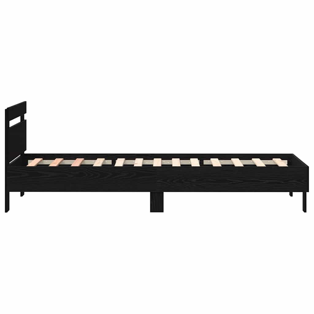 Estrutura da Cama com cabeceira Carvalho preto 100 x 200 cm
