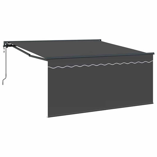 Toldo Retrátil Antracite 300 x 250 cm Poliéster e Alumínio