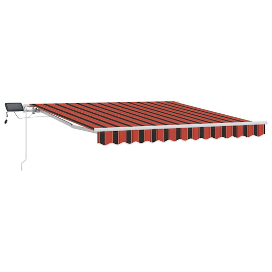Toldo Retrátil laranja e castanho 300 x 250 cm Tecido e Aço