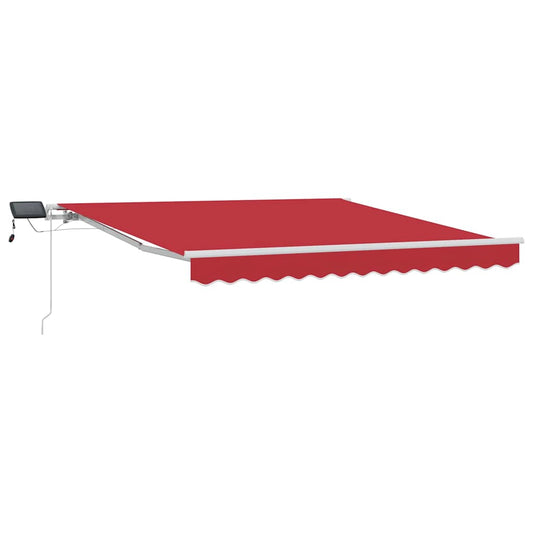 Toldo Retrátil Manual Vermelho 300 x 250 cm Tecido e Aço