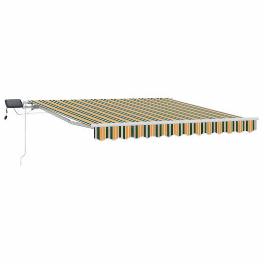 Toldo Retrátil Manual Verde e amarelo 300 x 250 cm Tecido e Aço
