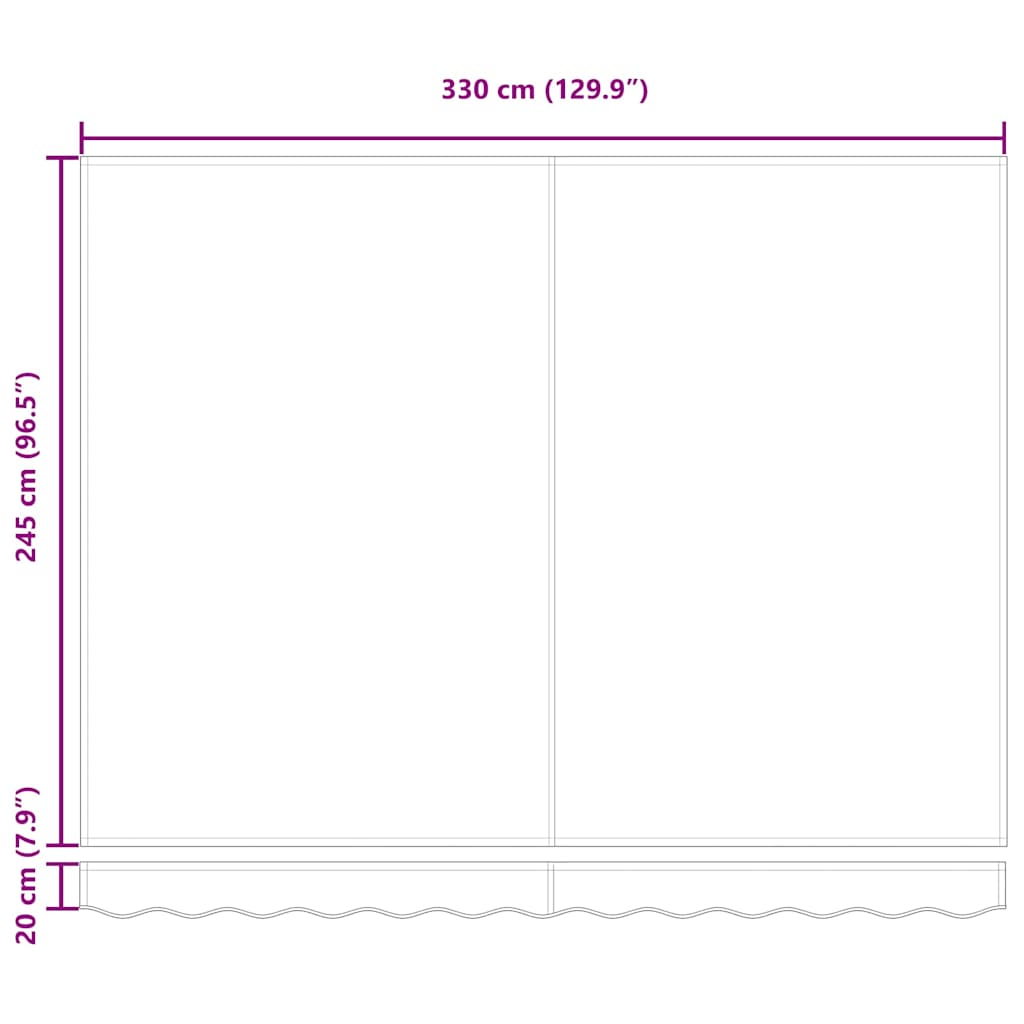 Toldo Retrátil Multicolor 350 x 250 cm Poliéster e Alumínio