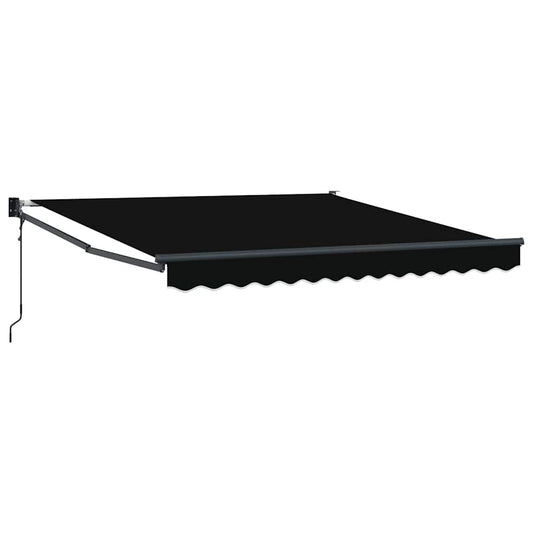 Toldo Retrátil Preto 350 x 250 cm Poliéster e Alumínio