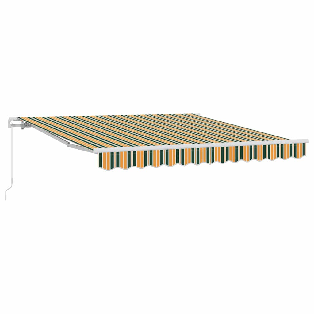 Toldo Retrátil Manual Verde e amarelo 350 x 250 cm tecido