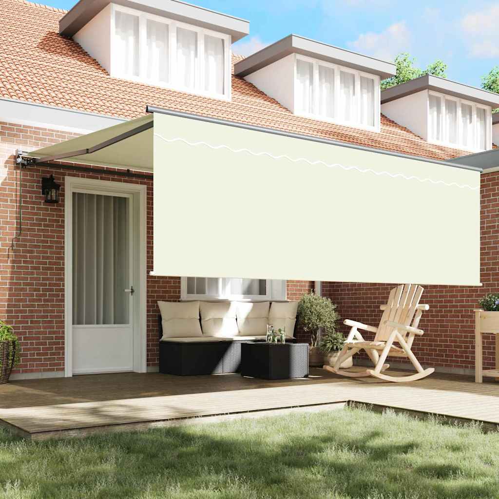 Toldo Retrátil Manual Creme 400 × 300 cm Poliéster