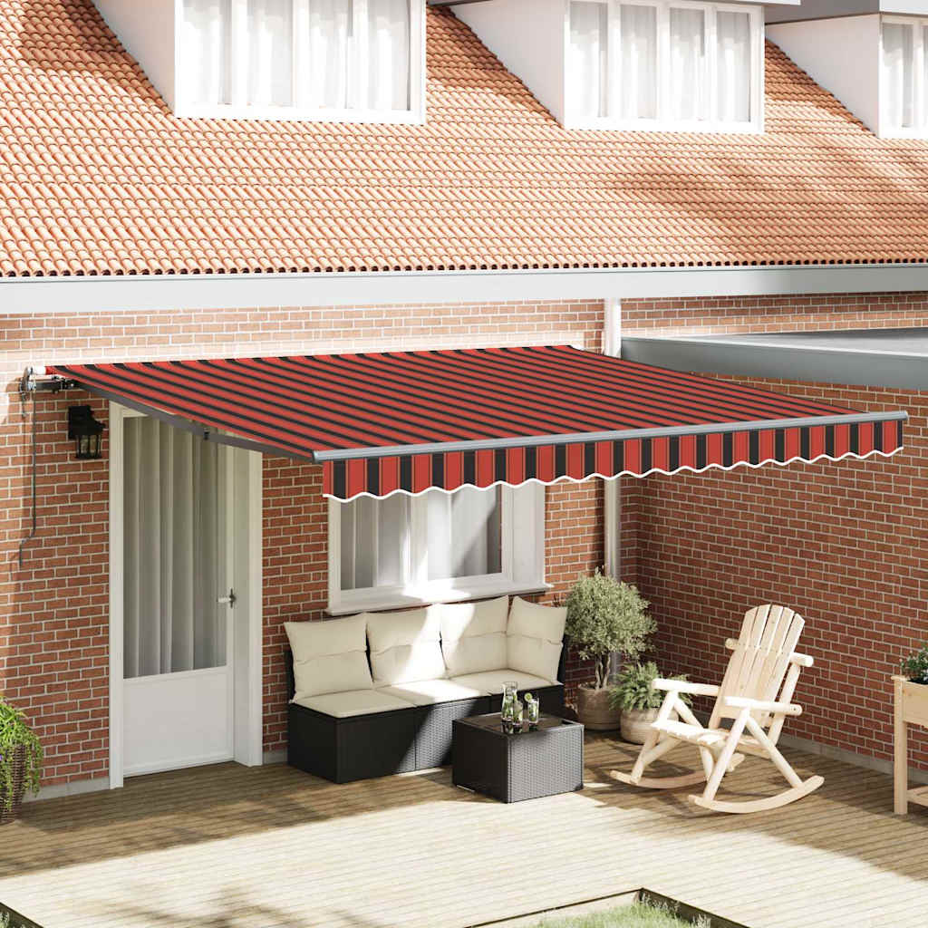 Toldo Retrátil laranja e castanho 400 ×300 cm tecido