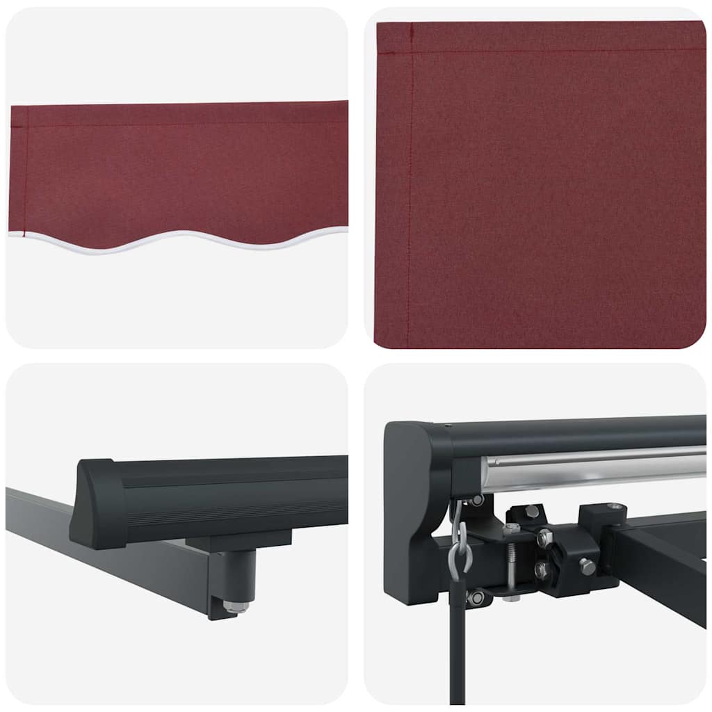 Toldo Retrátil Manual Vermelho Borgonha 400x300 cm tecido