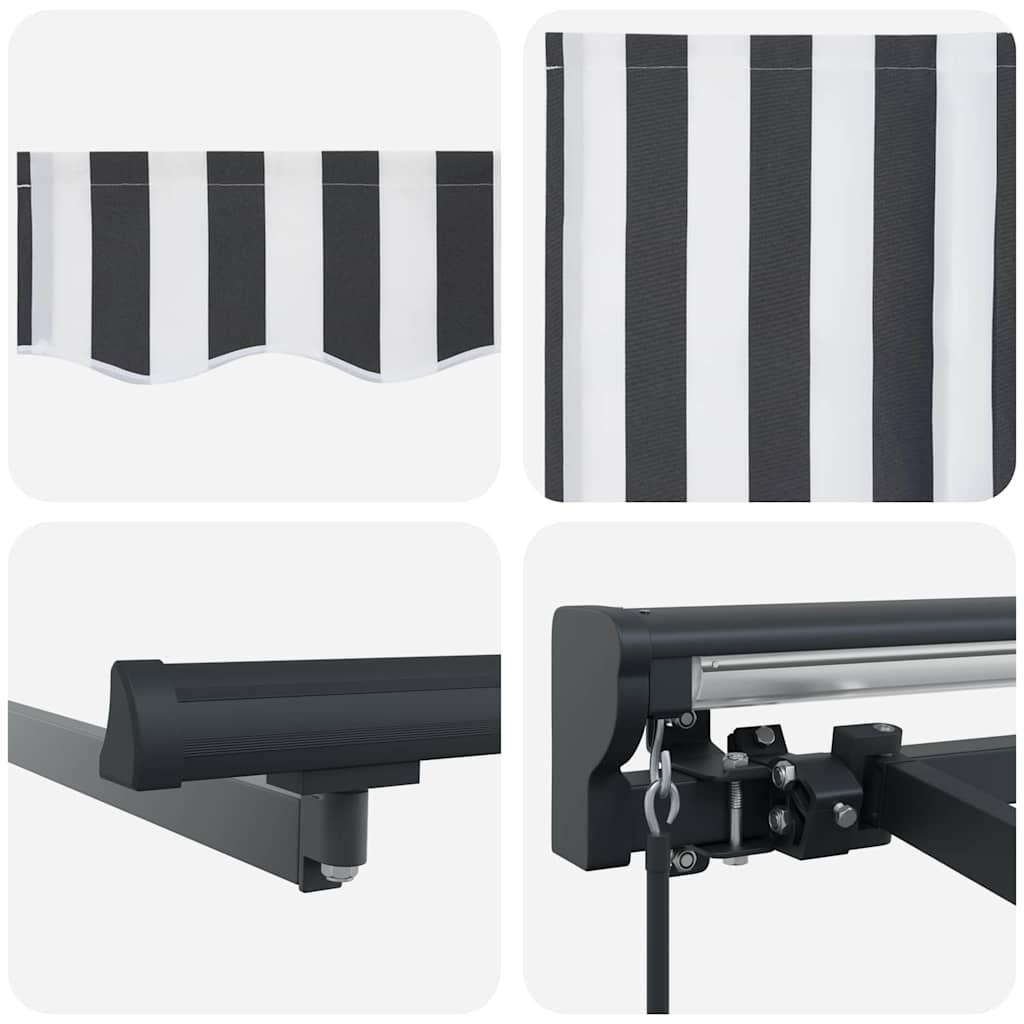 Toldo Retrátil Antracite e Branco 400x300 cm tecido
