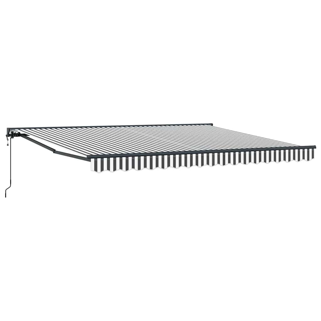 Toldo Retrátil Antracite e Branco 400x300 cm tecido