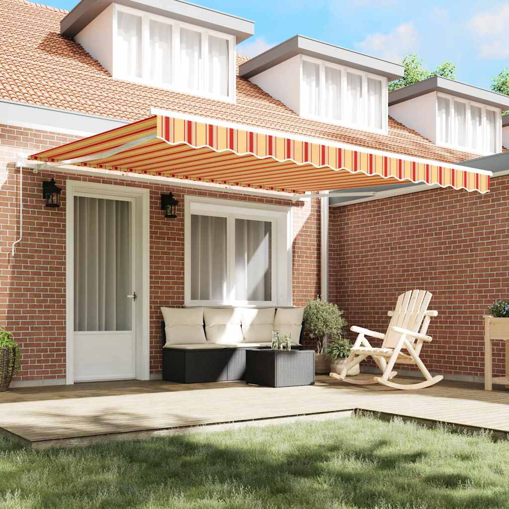 Toldo Retrátil amarelo e laranja 400 × 300 cm Poliéster