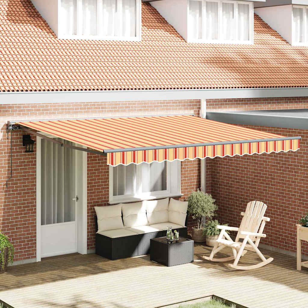 Toldo Retrátil Amarelo e Laranja 400x300 cm tecido