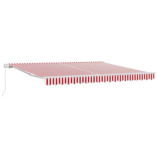 Toldo Retrátil Manual Vermelho e Branco 400 × 300 cm