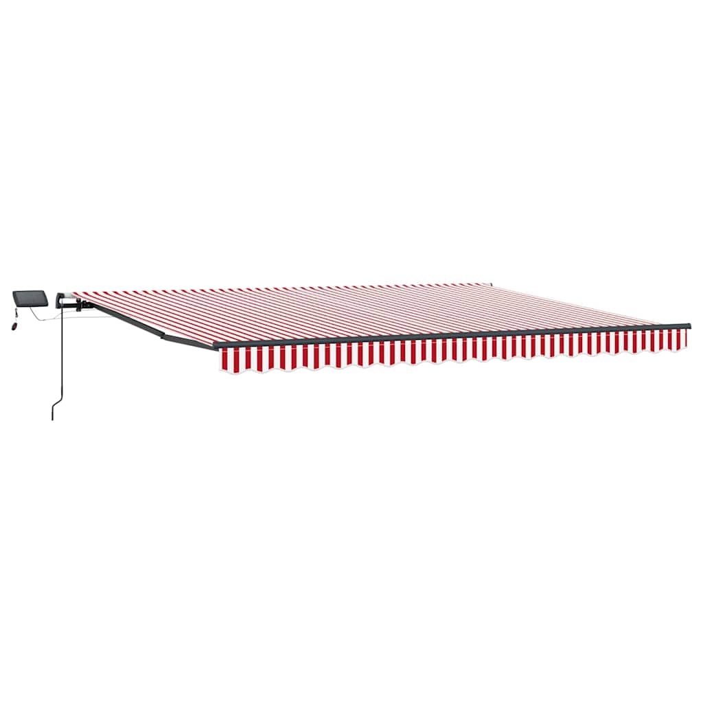 Toldo Retrátil Manual Vermelho e branco 400 ×300 cm tecido