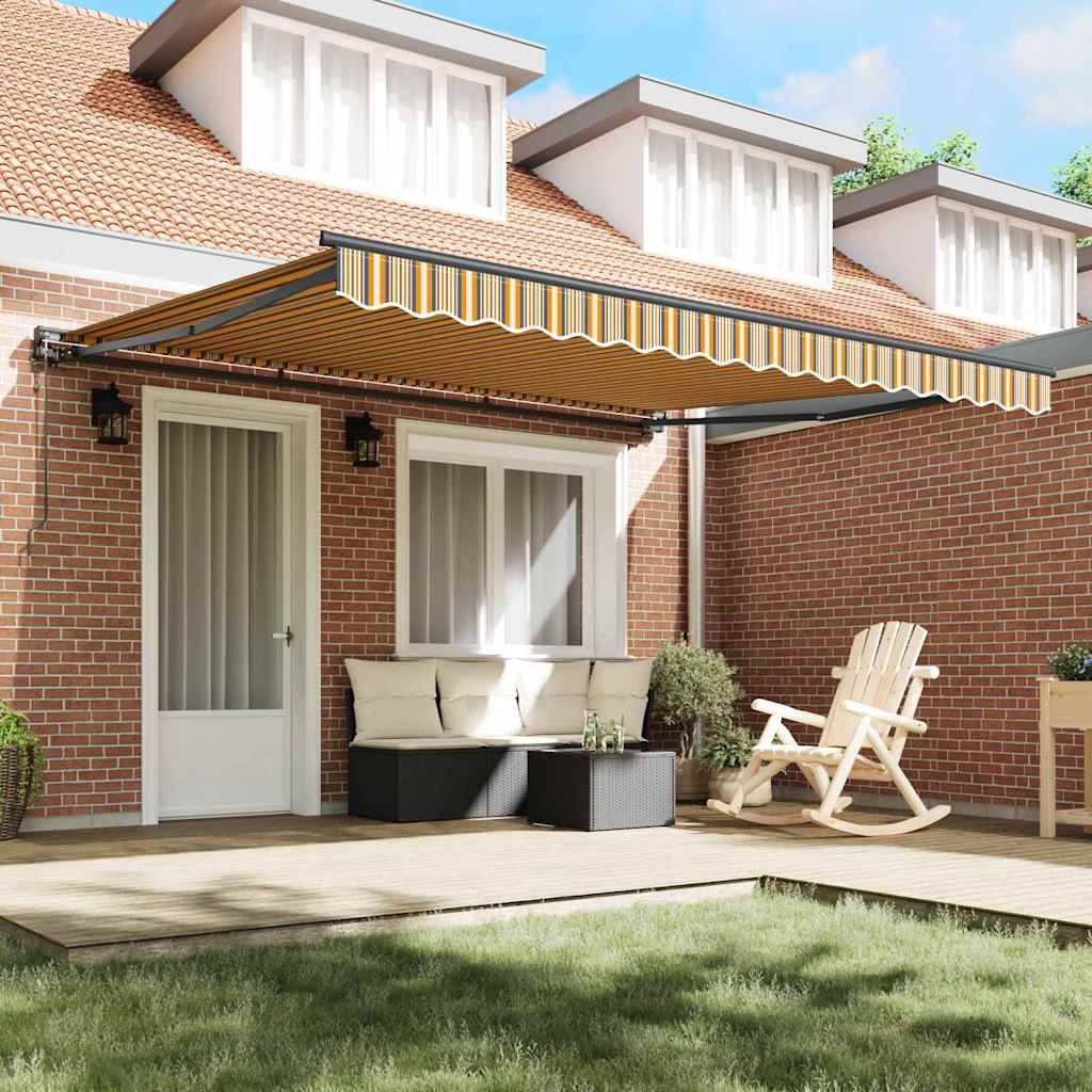 Toldo Retrátil Listrado Multicolorido 400x300 cm tecido