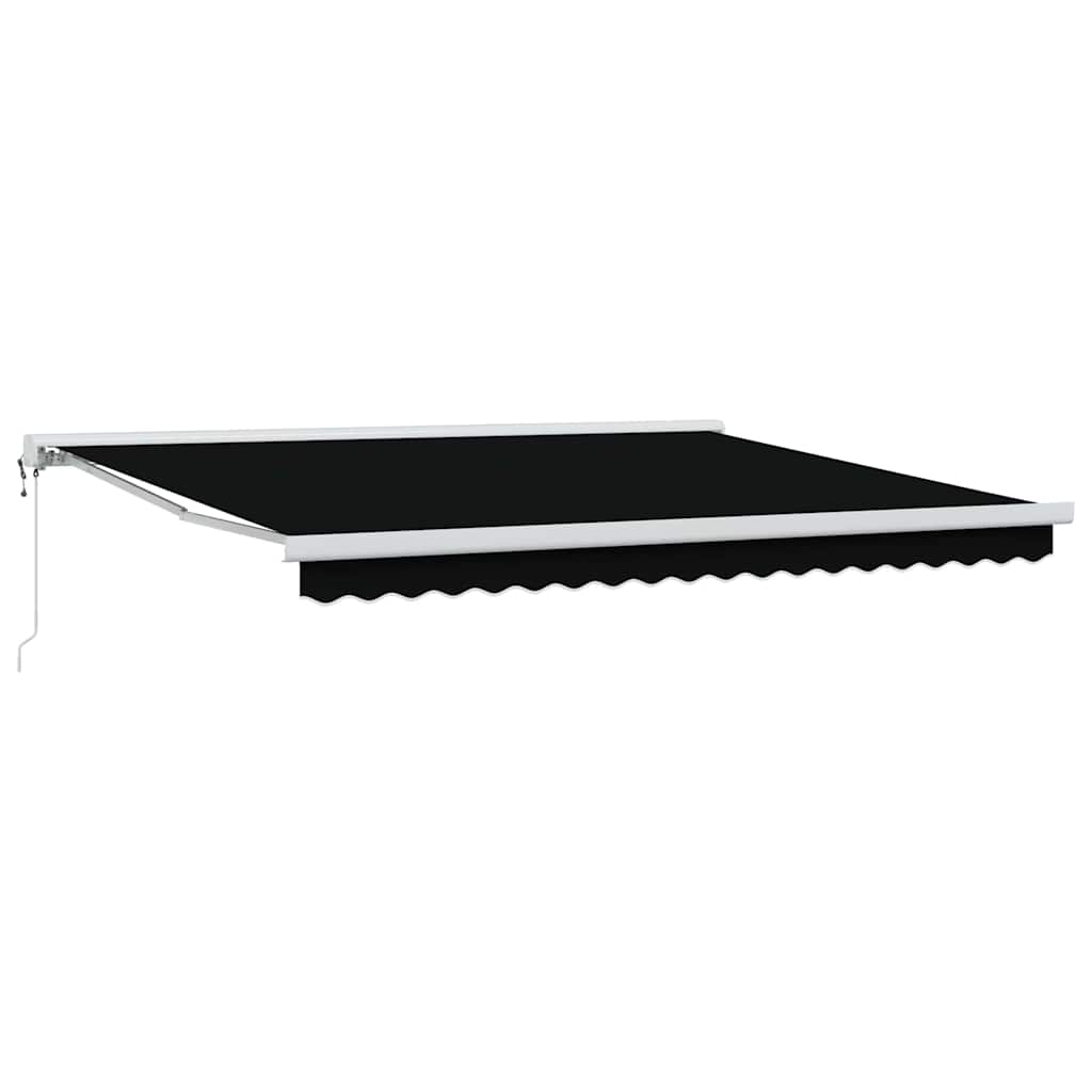 Toldo Retrátil Preto 400 ×300 cm Tecido e Metal