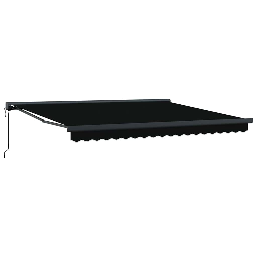 Toldo Retrátil Manual Preto 400 × 300 cm Tecido, Metal
