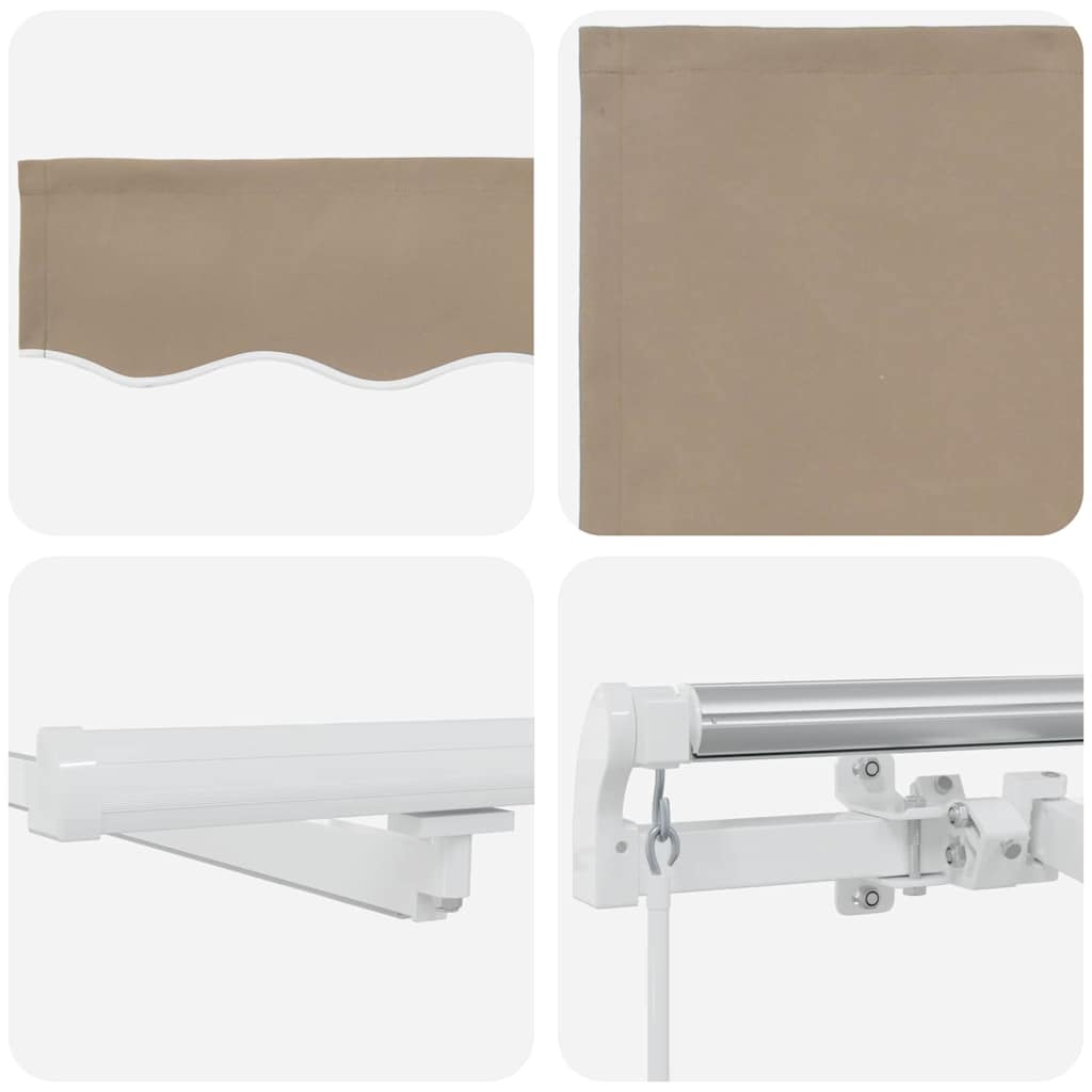 Toldo Retrátil com Manual Bege 400 ×300 cm tecido