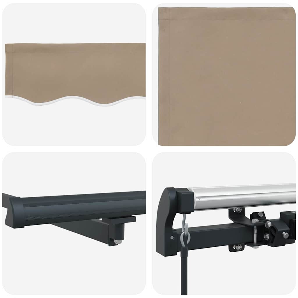 Toldo Retrátil Manual Bege 400 × 300 cm tecido