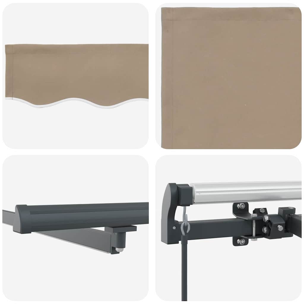 Toldo Retrátil com luzes de tira LED Bege 400 ×300 cm tecido