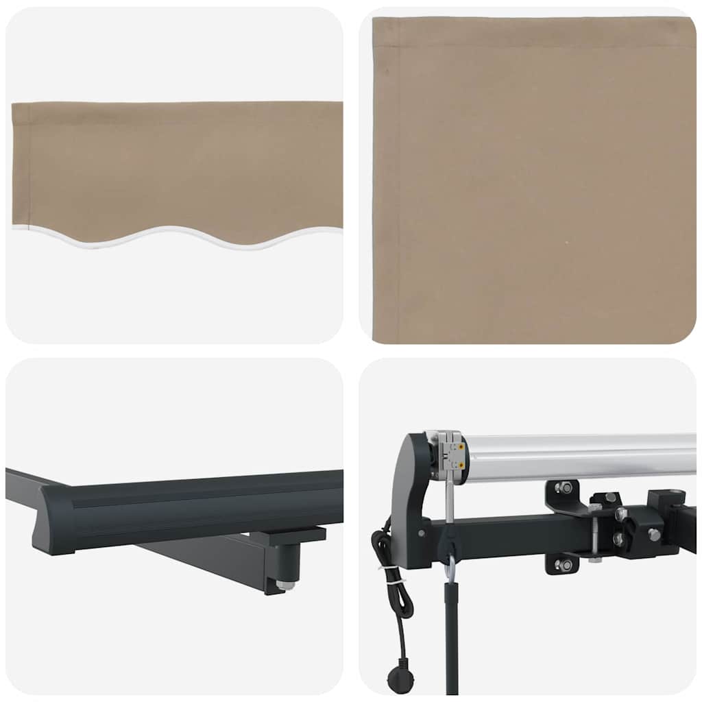 Toldo Retrátil Bege 400 ×300 cm tecido