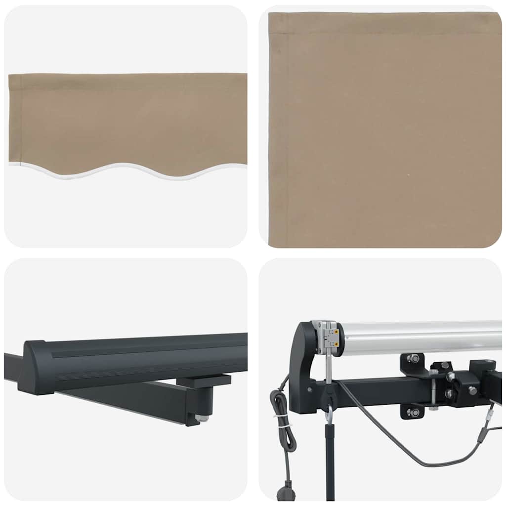 Toldo Retrátil com Bege 400 × 300 cm tecido