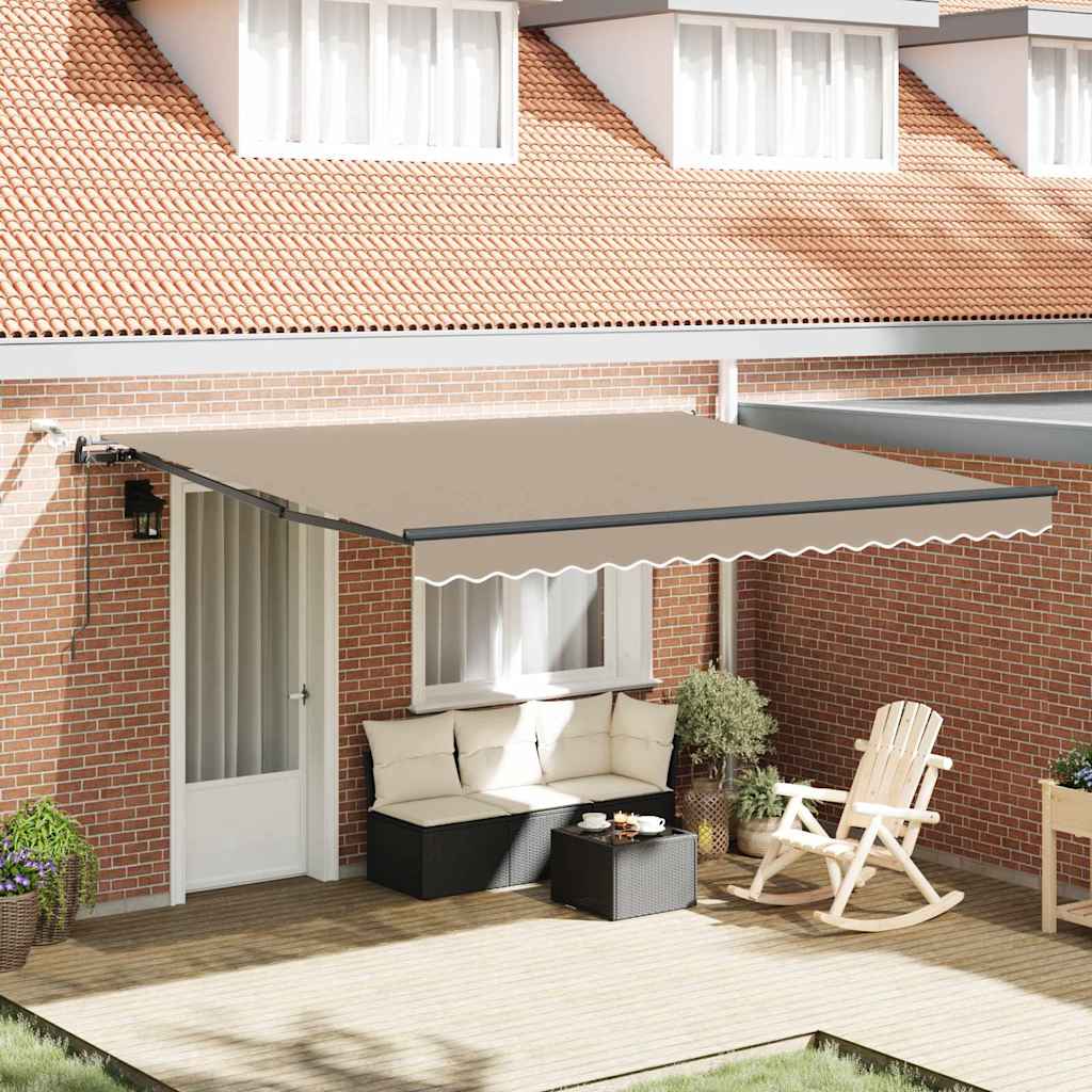 Toldo Retrátil com Bege 400 × 300 cm tecido