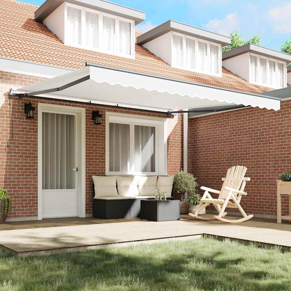 Toldo Retrátil Branco 400 ×300 cm tecido