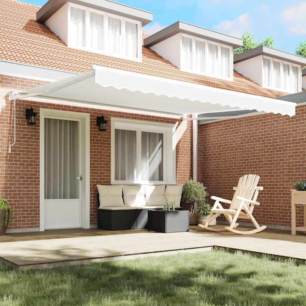 Toldo Retrátil Branco 400 × 300 cm Poliéster