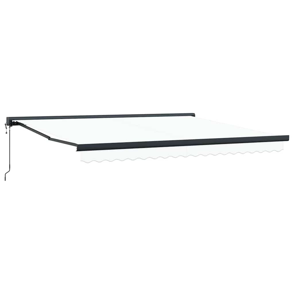 Toldo Retrátil Manual Branco 400 × 300 cm Tecido, Metal