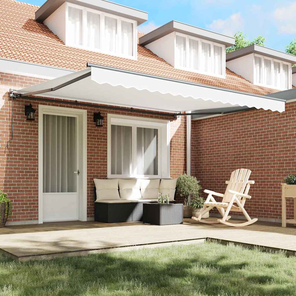 Toldo Retrátil Manual Branco 400x300 cm tecido