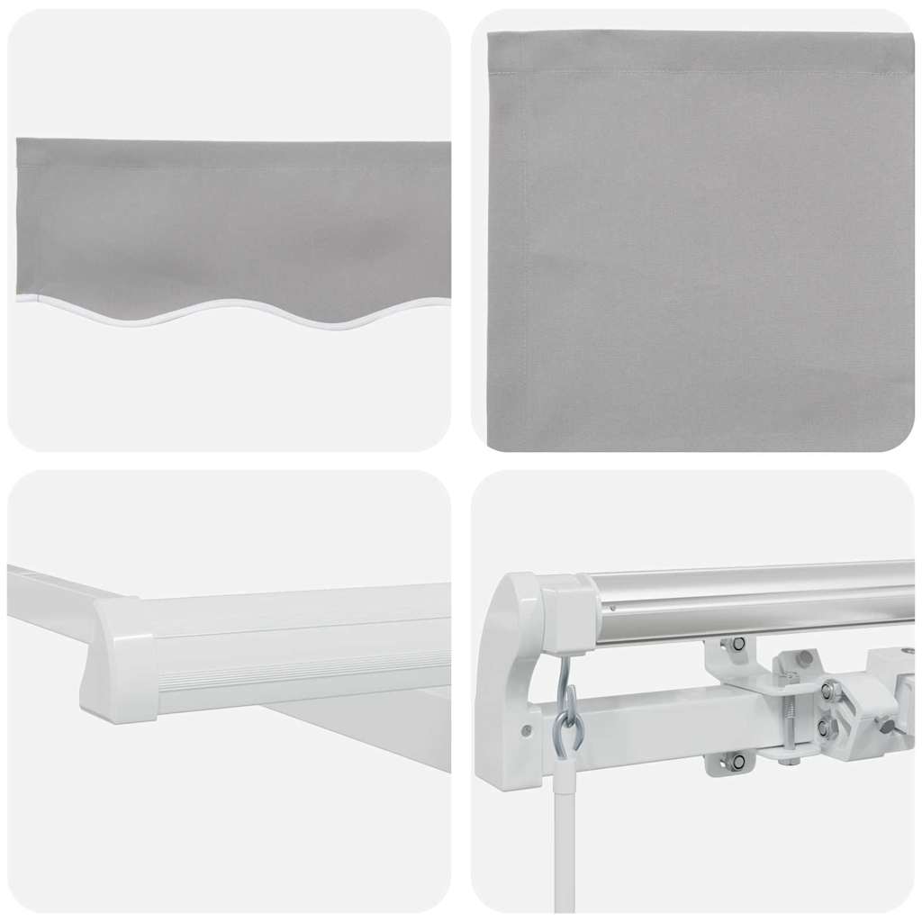Toldo Retrátil Cinzento-claro 400 × 300 cm Poliéster