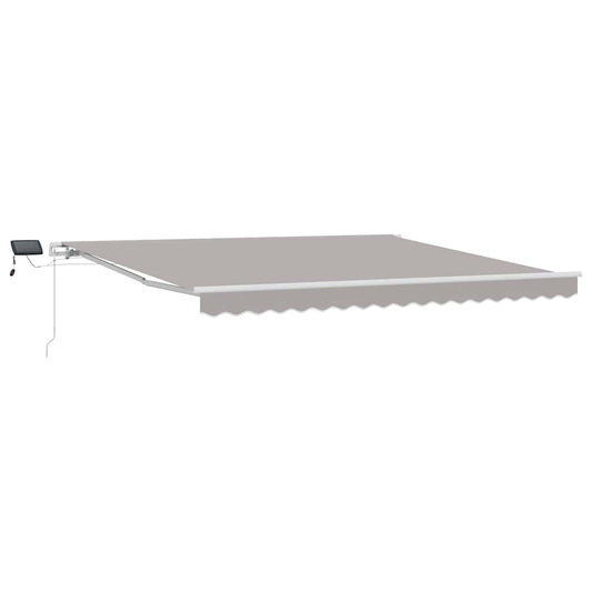 Toldo Retrátil Manual Cinzento-claro 400 × 300 cm Tecido e Aço