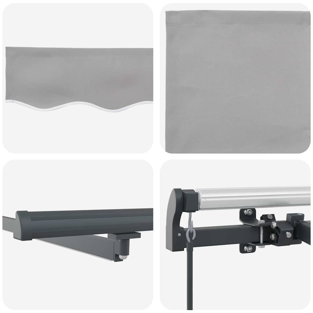Toldo Retrátil Manual Cinzento-claro 400 ×300 cm tecido