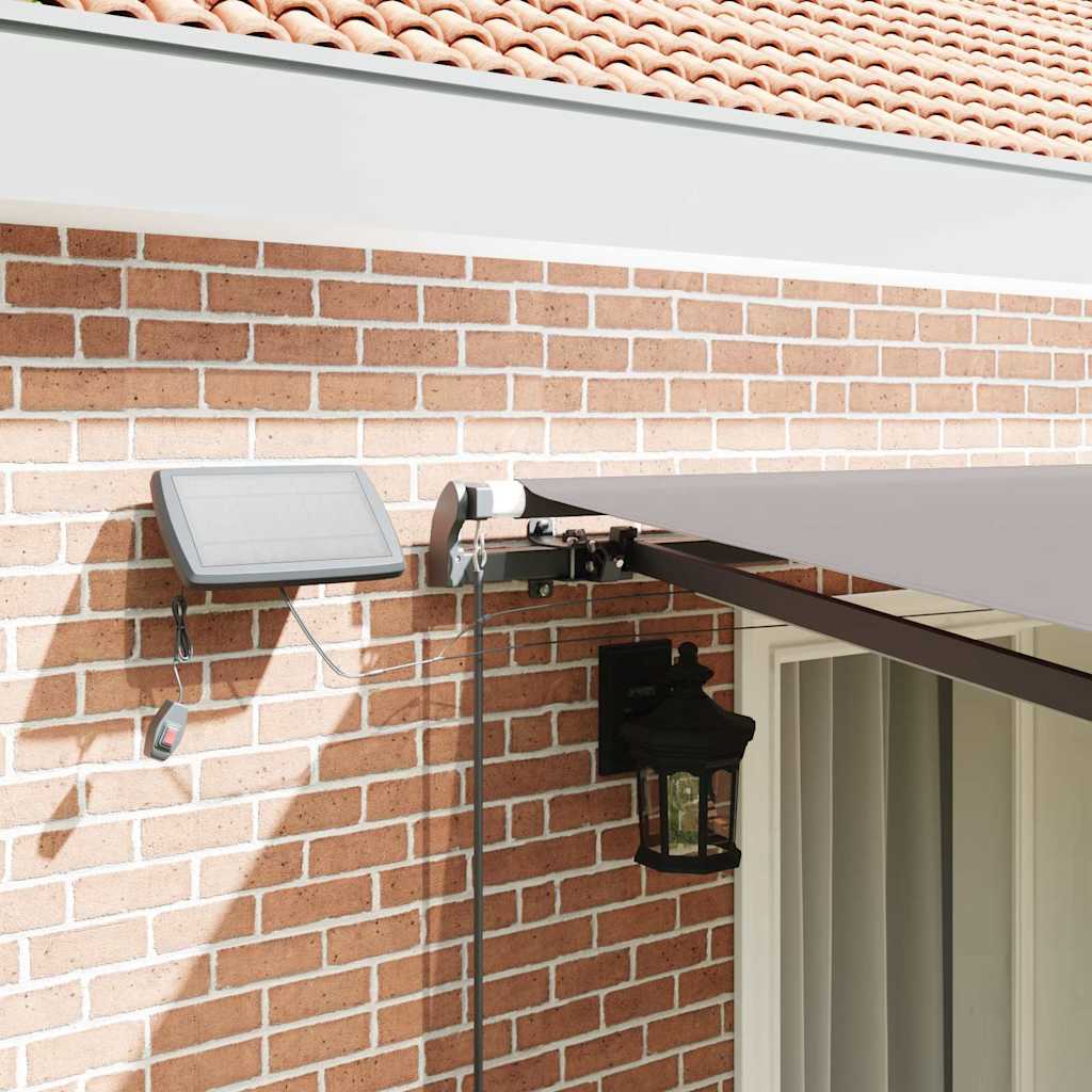 Toldo Retrátil Manual Cinzento-claro 400 ×300 cm tecido