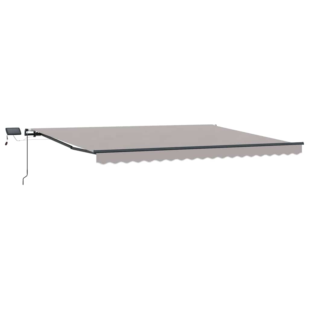 Toldo Retrátil Manual Cinzento-claro 400 ×300 cm tecido