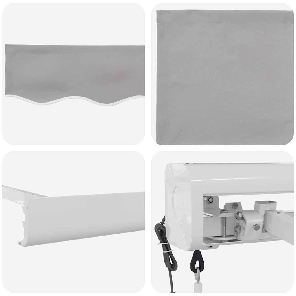 Toldo Retrátil Cinzento-claro 400 ×300 cm Tecido e Metal