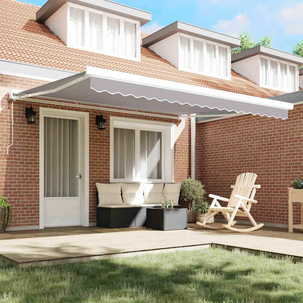 Toldo Retrátil Cinzento-claro 400 ×300 cm Tecido e Metal