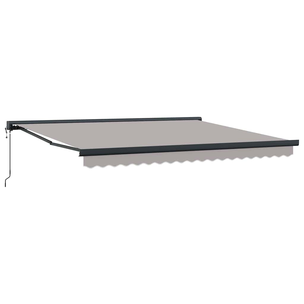 Toldo Retrátil Manual Cinzento-claro 400 × 300 cm Tecido, Metal