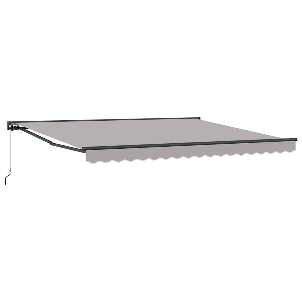Toldo Retrátil Manual Cinzento-claro 400x300 cm tecido