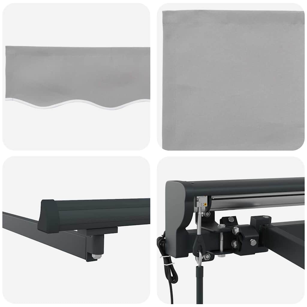 Toldo Retrátil Cinzento-claro 400x300 cm tecido