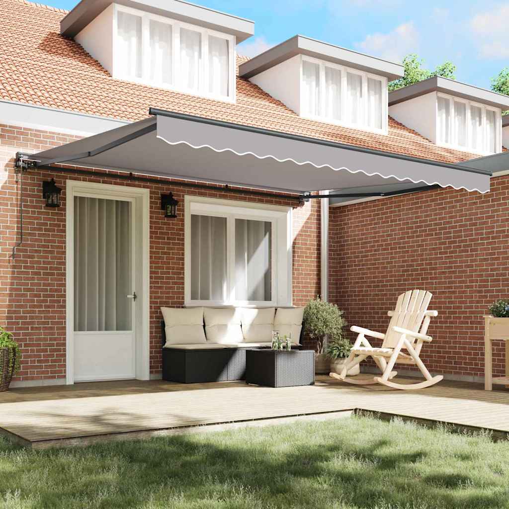 Toldo Retrátil Cinzento-claro 400x300 cm tecido