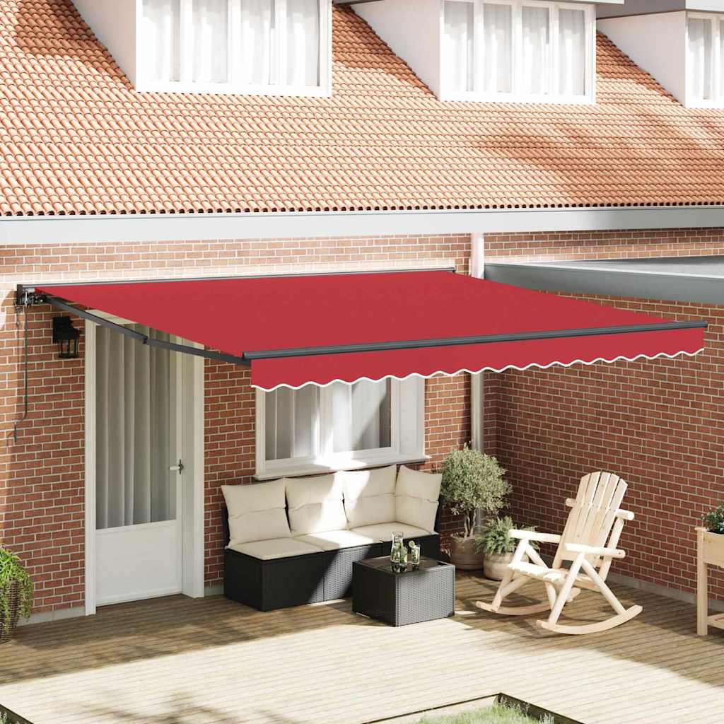 Toldo Retrátil Vermelho 400x300 cm tecido