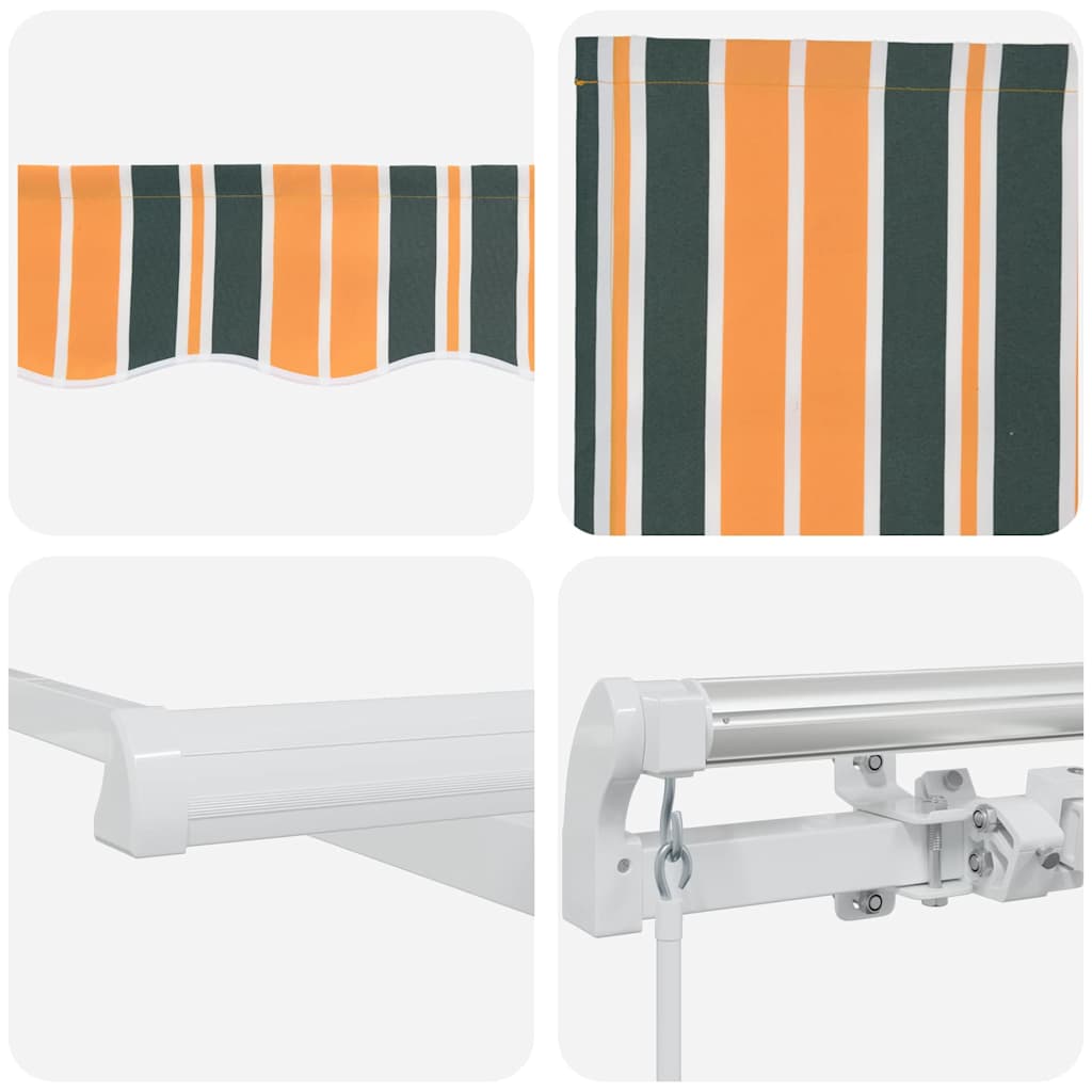 Toldo Retrátil Verde e amarelo 400 × 300 cm Poliéster