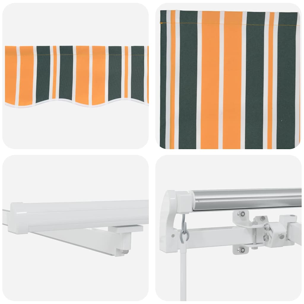 Toldo Retrátil com Manual Verde e amarelo 400 ×300 cm tecido